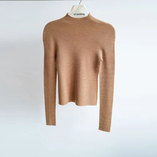 Cable Knit Crew Neck Sweater tan-Nisa