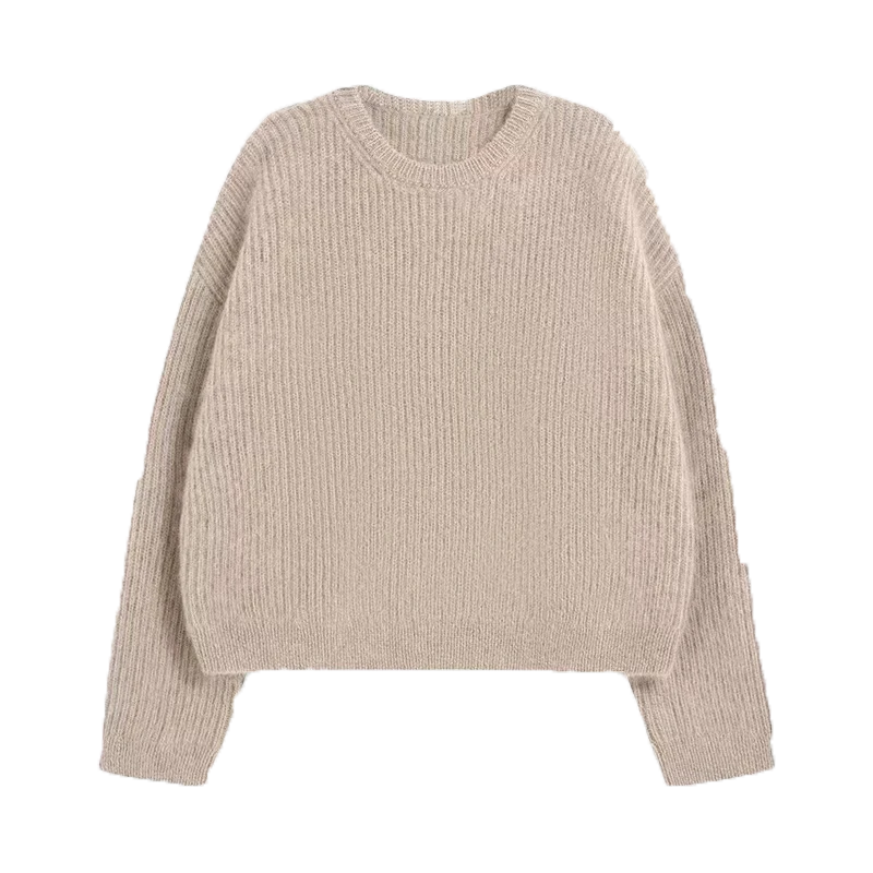 Sweater ta 'l-għonq tond tal-istil tad-disinjatur tan-nisa