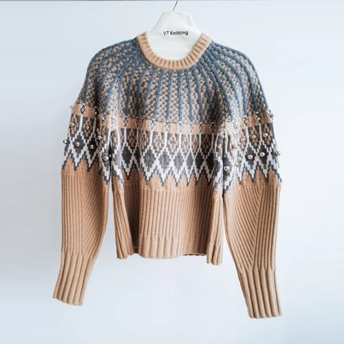 Sweater Knit tal-Cable Iswed ta 'daqs kbir