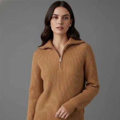 Sweater maħdum bil-kejbil tas-suf